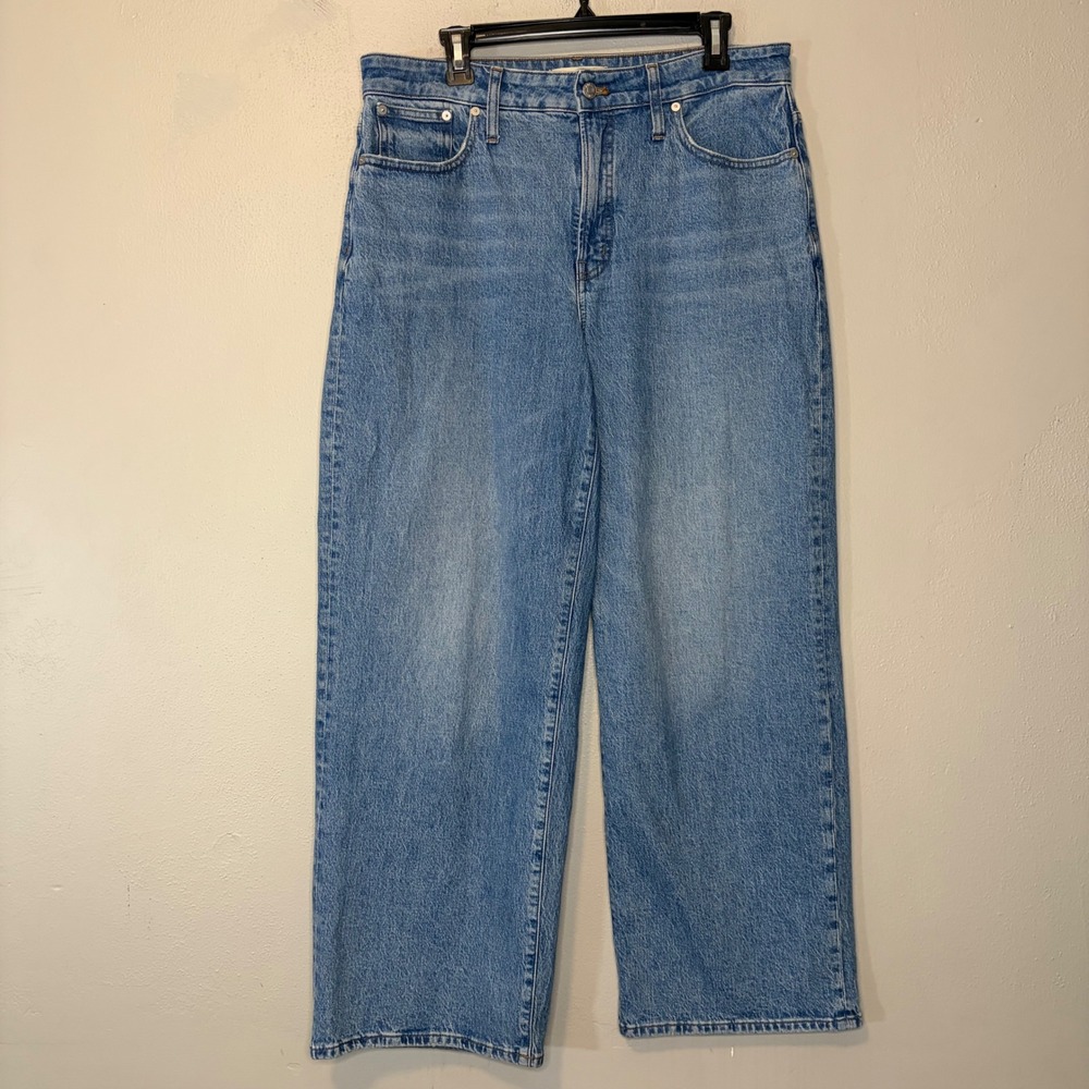 Madewell Curvy Perfect Vintage Wide Leg Jeans Blue Size 30 High Rise Denim